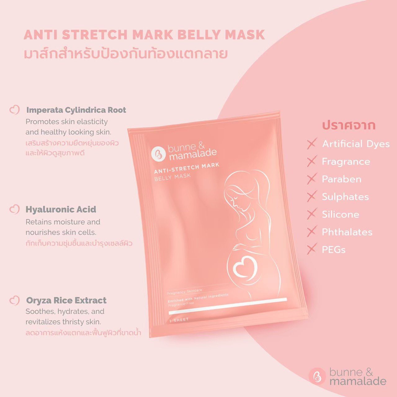 Belly Mask - ผลิตภัณฑ์ดูแลผิวสำหรับคุณแม่ | Bunne & Mamalade
